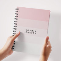Farbblock Horizontal rosa Pastellstreifen Monogram