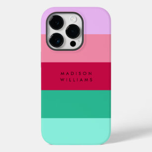 Farbblock Horizontale Streifen Viva Magenta Frühli Case-Mate iPhone 14 Pro Hülle