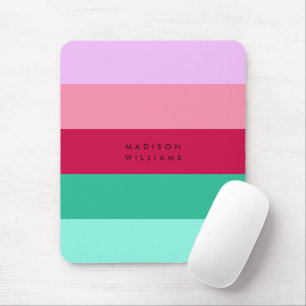 Farbblock Horizontale Streifen Viva Magenta Frühli Mousepad