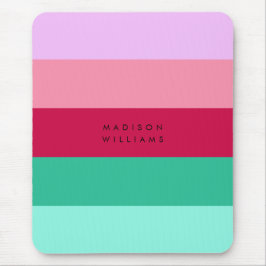 Farbblock Horizontaler Streifen Viva Magenta Frühj Mousepad