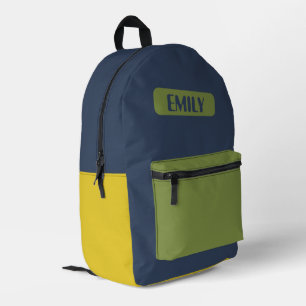 Farbblock-Kinder-Rucksack - Personalisierter Name Bedruckter Rucksack