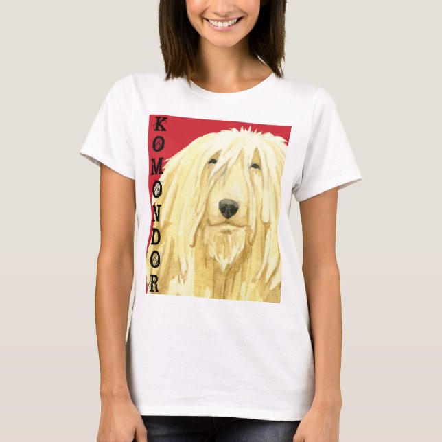 Farbblock Komondor T-Shirt (Vorderseite)