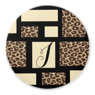 Farbblock Leoparden Cheetah Prinzessin Keramikknauf