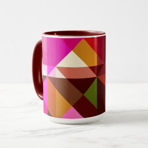 Farbblock Magenta Rosa Geofarbene Tasse der Kunst