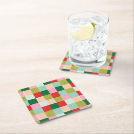 Farbblock Merry & Bright Rechteckiger Pappuntersetzer