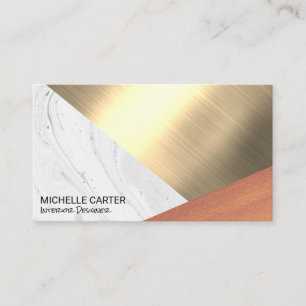 Farbblock Metall Holz Visitenkarte