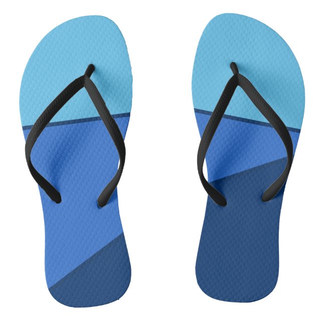 Farbblock mit einfarbigen blauen Farbtönen Flip Flops (Fußbett)