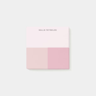 Farbblock Monogramm Blush Pastellfarben Pink Post-it Klebezettel
