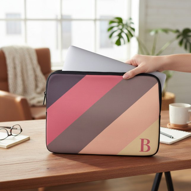 Farbblock-Monogramm-Laptop-Hülle Laptopschutzhülle (Von Creator hochgeladen)