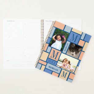 Farbblock Peach Blue 6 Foto Chic School Planer