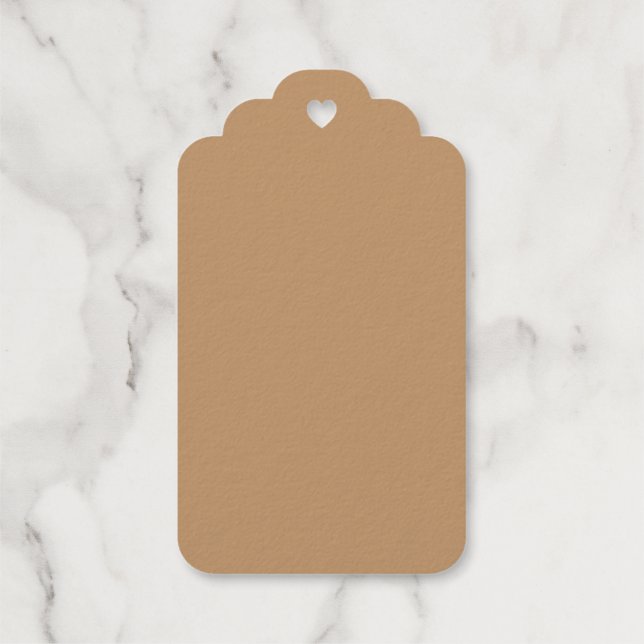 Farbblock Peach Tan | Soft Wedding Design Geschenkanhänger (Rückseite)