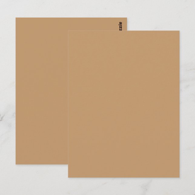 Farbblock Peach Tan | Soft Wedding Design Postkarte (Vorne/Hinten)