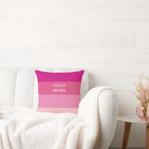 Farbblock Pink Horizontaler Streifen Kissen