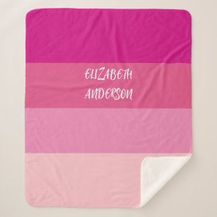 Farbblock Pink Horizontaler Streifen Sherpadecke