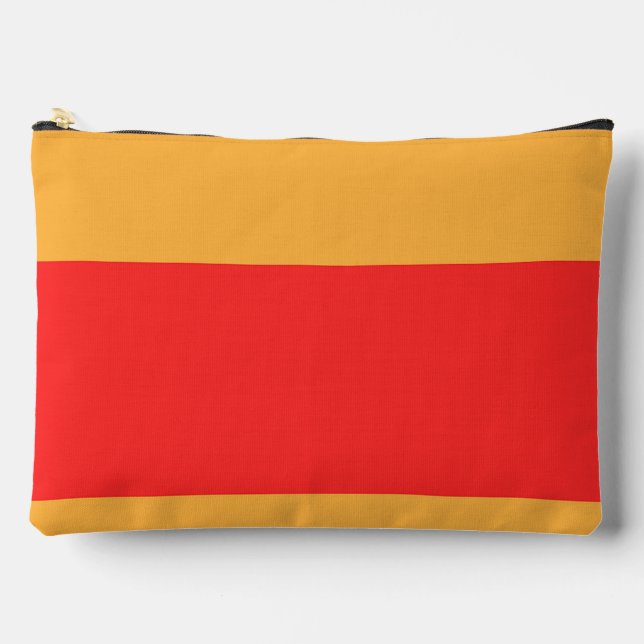 Farbblock Rot Gold Zubehörtasche (Vorderseite)