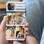 Farbblock Streifen 4 Foto und Name Case-Mate iPhone Hülle<br><div class="desc">Trendy Farbblock Stripe Handy Gehäuse, personalisiert mit 4 Ihrer Fotos und Ihrem Namen. Das Design besteht aus einer Mischung von 10 Farben in erdigen, abgedämpften und neutralen Tönen auf weißem Hintergrund, die editierbar sind. Entwickelt für iPhone 11 Pro Max, aber auch für viele andere Modelle. Wenn Sie ein anderes Modell...</div>