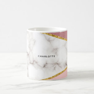 Farbblock-Tasse aus rosa Marmor Kaffeetasse