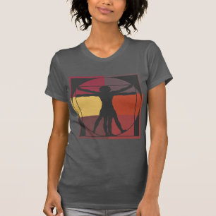 Farbblock Vitruvian Mann T-Shirt