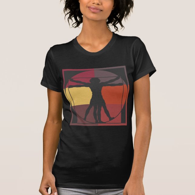 Farbblock Vitruvian Mann T-Shirt (Vorderseite)