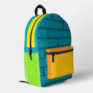 Farbblock Ziegelmuster Farbige Rückkehr zur Schule Bedruckter Rucksack