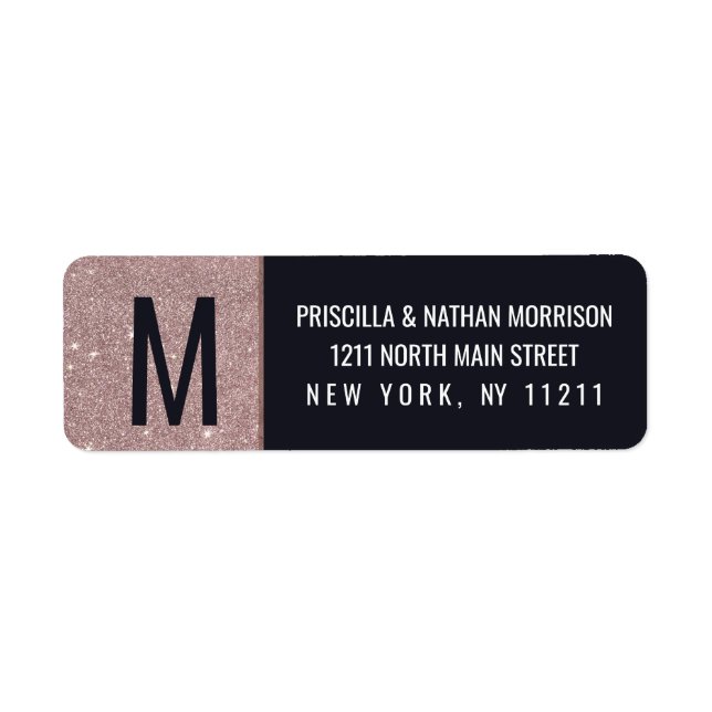 Farbblockadresse für Navy Rose Gold Glitzer (Vorne)