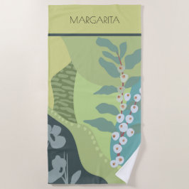 Farbblöcke für Weißberries Mixed Grüntöne Moderne  Strandtuch