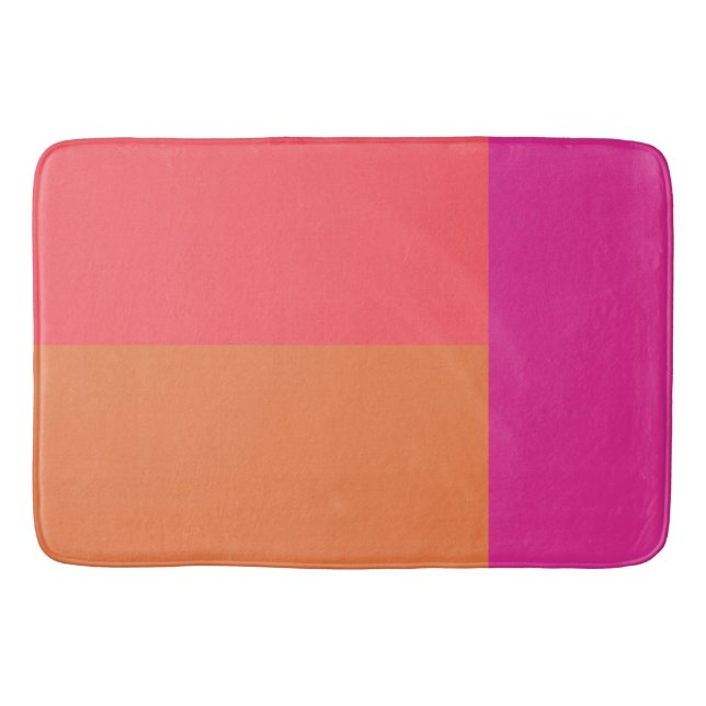Farbblöcke in heiß rosa und orange badematte (Vorderseite)