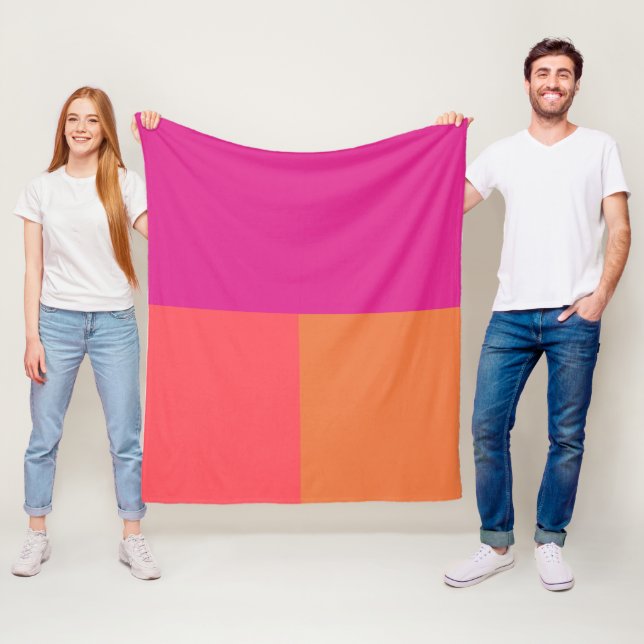 Farbblöcke in heiß rosa und orange fleecedecke (Beispiel)
