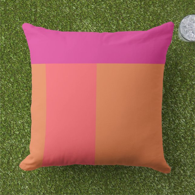 Farbblöcke in heiß rosa und orange kissen (Gras)