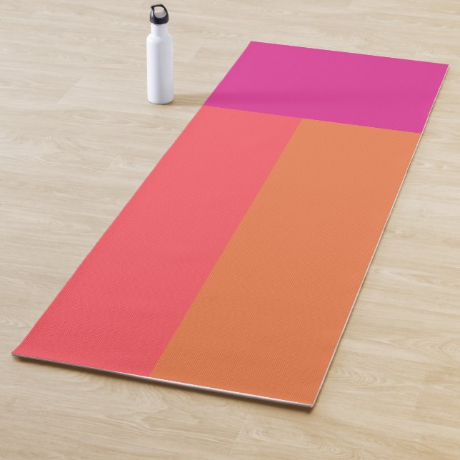 Farbblöcke in heiß rosa und orange yogamatte (Beispiel)