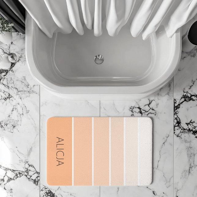 Farbblöcke Peach Fuzz | Eleganter Name Badematte (Von Creator hochgeladen)