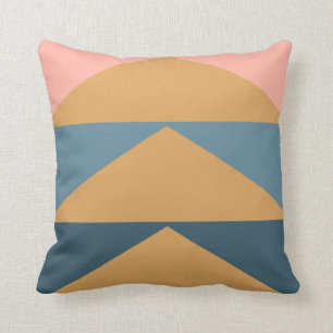 Farbblockgeometrische Kunst in Navy Blue und Gold Kissen