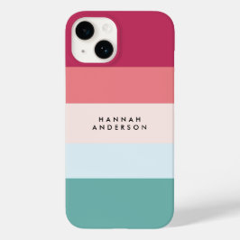 Farbblockhorizontaler Streifen Rosa und grüne Mono Case-Mate iPhone 14 Hülle