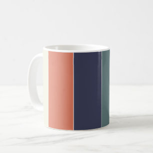 Farbblockname Retro Streifen Blau Grün rosa Kaffeetasse
