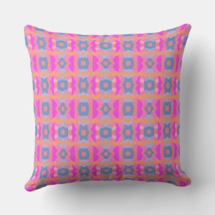 Farbblockpatchwork Pink Orange Aquamarin Kissen