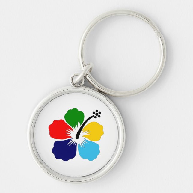 FarbBlume Design2 Keychain Schlüsselanhänger (Vorne)
