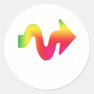 Farbbogen rechts runder aufkleber