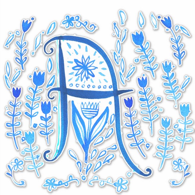 Farbbuchstabe A Dropcap Aufkleber (Vorderseite)