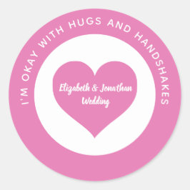 Farbcode für Hochzeitsskala Rosa Herz Runder Aufkleber