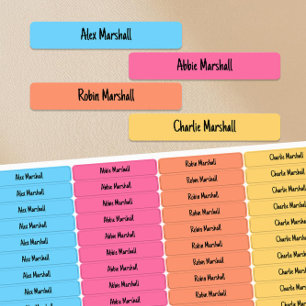 Farbcodierte Kinder wasserdichte Namensschilder Etiketten