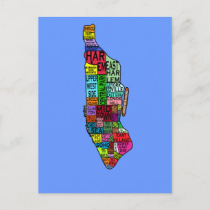 Farbcodierte Manhattan-NYC-Tshirts, Hoodies Postkarte