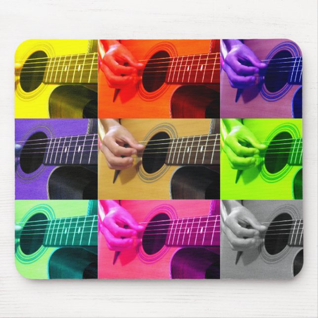 Farbcollage-Gitarre Mauspad (Vorne)
