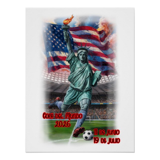 Farbdesign der Freiheitsstatue auf einer  Poster (Vorderseite)