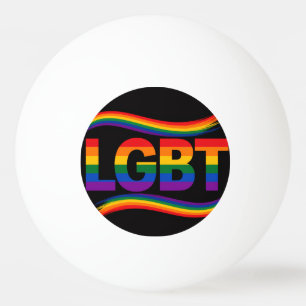 Farbdesign mit Regenbogenherz für die LGBTQ+-Pride Tischtennisball