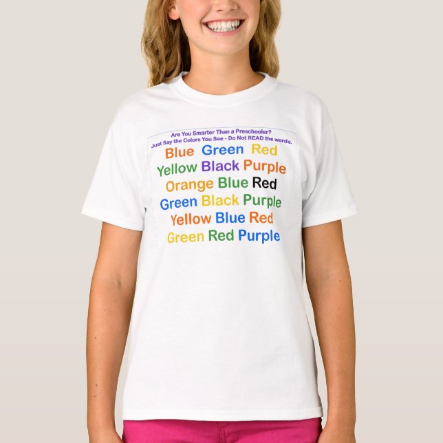 Farbdiagramm der optischen Illusion T-Shirt (Vorderseite)