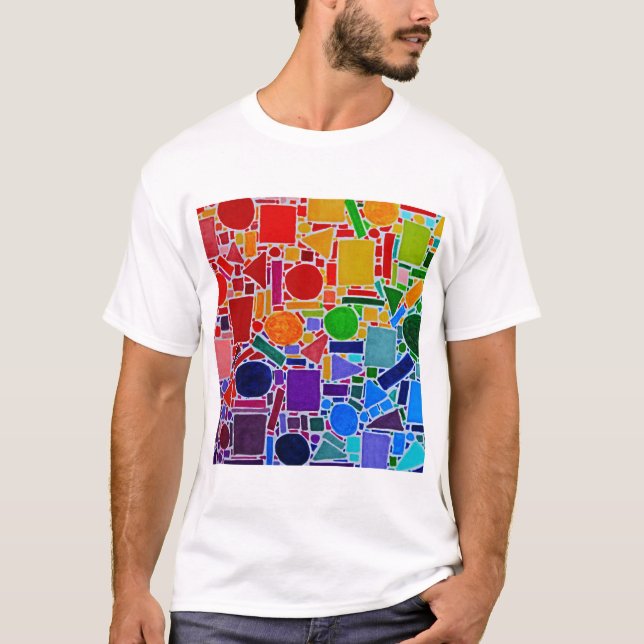 Farbdiagramm Rainbow Collage. Moderne Abstrakte Ku T-Shirt (Vorderseite)