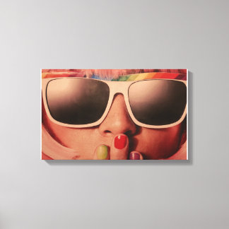 Farbdruck der Vintagen 70er Jahre Leinwanddruck