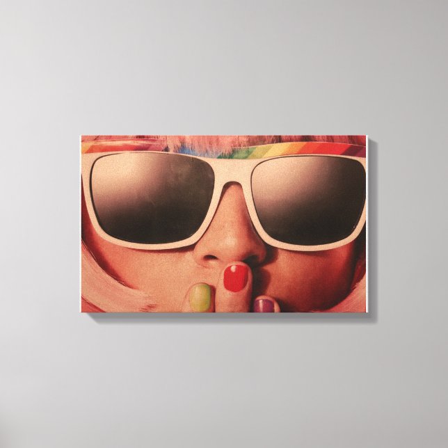 Farbdruck der Vintagen 70er Jahre Leinwanddruck (Vorderseite)