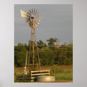 Farbdruck der Windmühlen-3 Poster