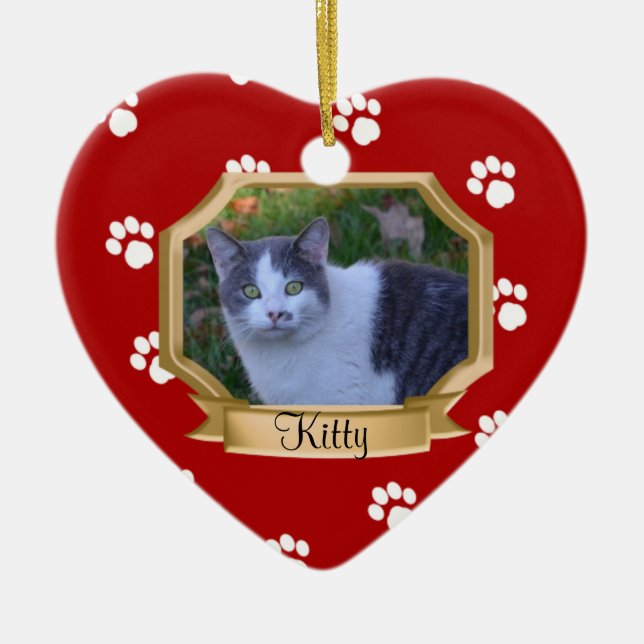 Farbdrucke Foto für Haustiere rot Keramik Ornament (Vorne)
